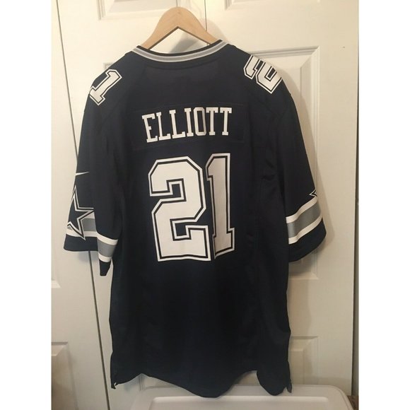 Dallas Cowboys Ezekiel Elliott 21 Men’s XL Nike Navy On Field‎ Authentic Jersey - Picture 1 of 7